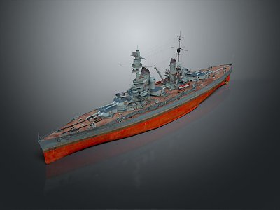 modern ship warship 3d model