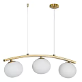 Stylish Modern Chandeliers With Arched Design And Spherical Bulbs In Black Gold Finishes