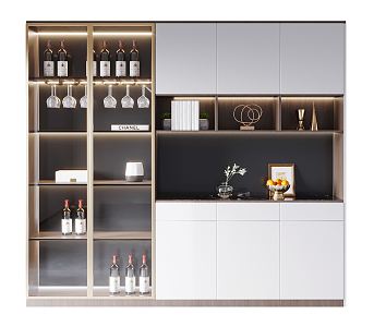 Modern Wine Cabinet 3d model