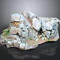 Natural Wood And Stone Rock Structure With Cracks Green Moss And Textured Surface
