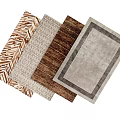 Stylish Square Rugs With Various Patterns And Modern Designs For Home Decor 3d model