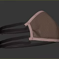 Reusable Brown Face Mask With Pink Trim And Soft Ear Loops For Daily Use