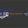 Blue Electric Bass Guitar With Glossy Body And Smooth Neck For Daily Use