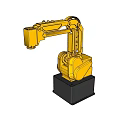 Industrial Equipment Yellow Robot Arm With Black Base And Mechanical Structure Design