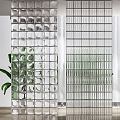 Modern glass brick glass brick combination 3d model