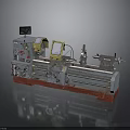 Industrial Lathe Equipment With Control Panel Rotating Spindle And Sturdy Base