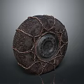 Heavy Duty Car Tire Equipped With Snow Chains For Winter Driving Safety