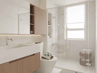 Modern Toilet Bathroom Toilet WC Public Toilet Bathroom Shower Room Toilet Washbasin Shower Partition Shower Room model