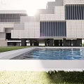 Modern Library Architecture Library 3d model