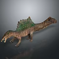 Realistic Sail Backed Spinosaurus Dinosaur Model With Green Brown Skin And Open Mouth