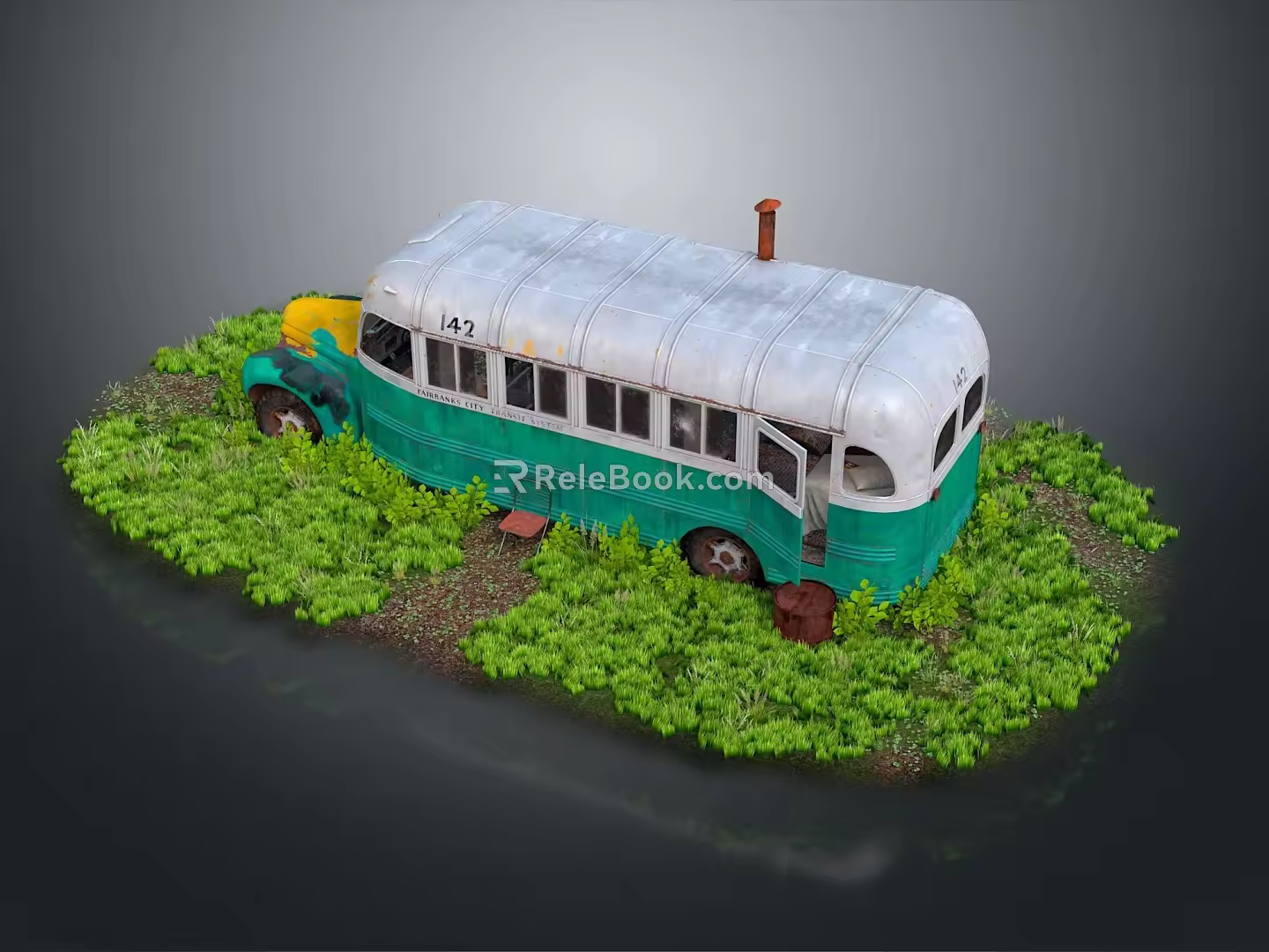 Modern bus minibus minivan driverless bus 3d model