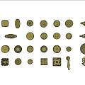 New Chinese Handle Hardware Handle Combination 3d model