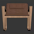 Modern Leisure Chair With Wooden Frame Brown Padded Seat And Armrests