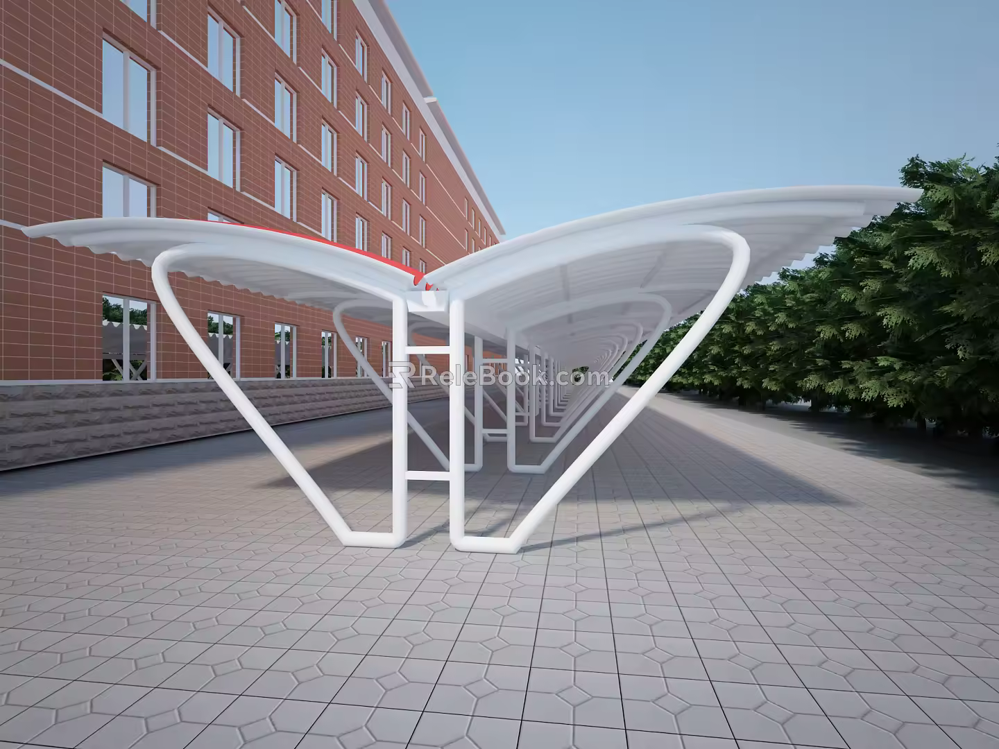 Modern carport 3d model