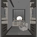 Modern Cloakroom Dressing Table Wardrobe Bookcase Glass Cabinet Wine Cabinet Makeup Mirror Sofa Stool Lazy Sofa 3d model