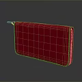Red Long Zipper Wallet Stylish Daily Essentials With Smooth Surface And Durable Zipper