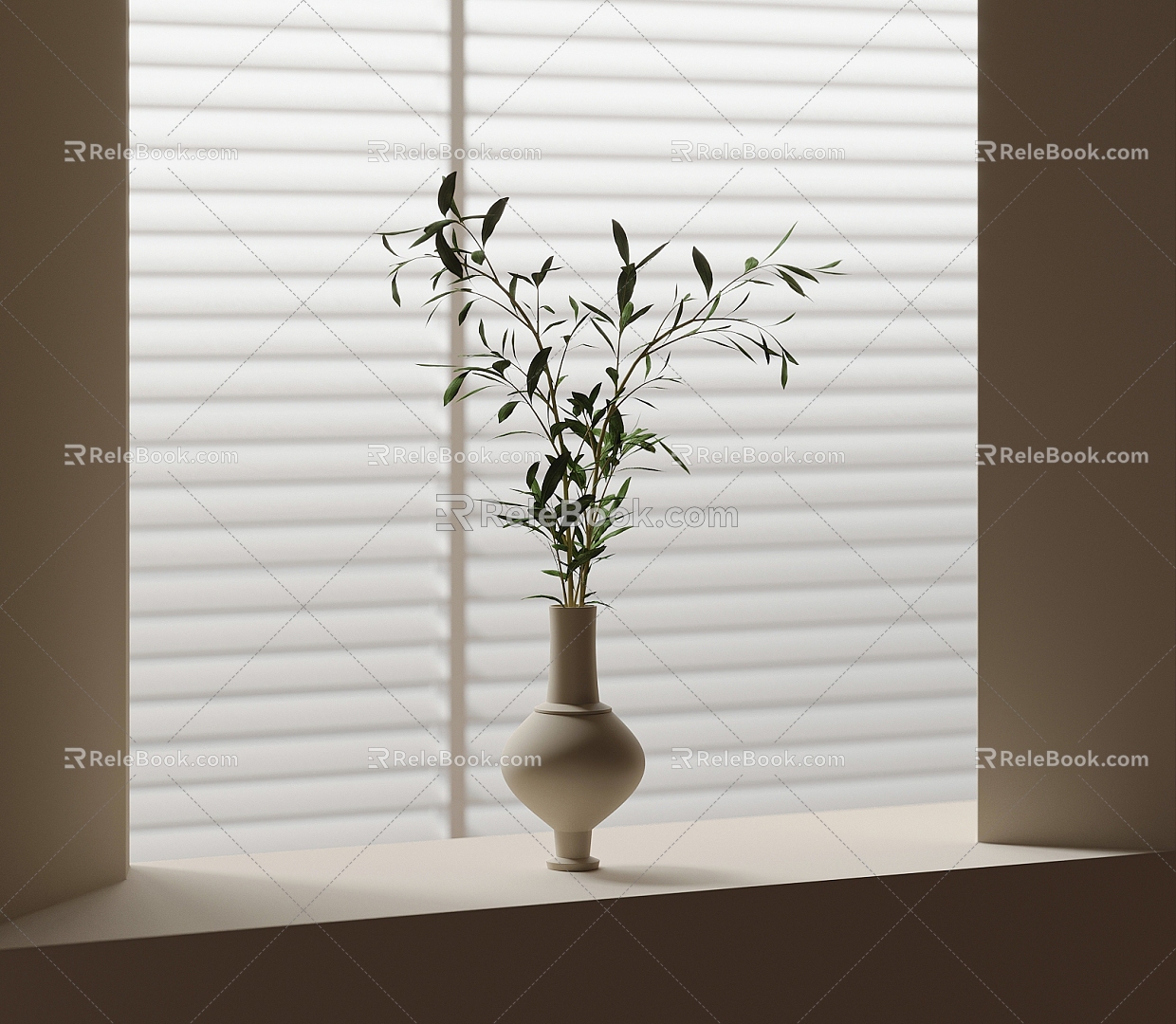 vase floral plant ornaments 3d model