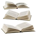 Various Open Books And Magazines With Text Pages And Illustrated Content