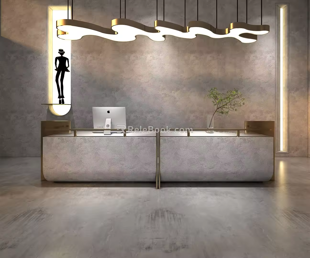 Modern reception desk 3d model