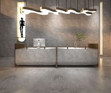 Modern reception desk 3d model