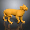 Decorative Yellow Cartoon Lion 3D Model With Standing Pose And Smooth Surface
