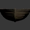 Vintage Rustic Wooden Boat With Simple Planks And Traditional Handcrafted Design