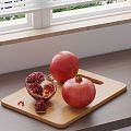 modern pomegranate chopping board chopping board fruit 3d model