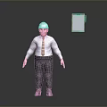 3D Male Character Standing Wearing White Shirt Tie Safety Helmet With Clipboard