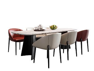 Modern Dining Table and Chair 3d model