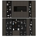 Elegant Modern Wine Cabinet With Glass Doors And Multi Layer Storage Shelves