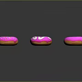 Pink Donut Themed Wall Decor With Sprinkles White Stripes And Bite Marks