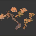 Various Colorful Decorative Plants With Pink White Green Blooms And Curved Branches