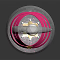 Luxury Perfume Bottle With Moon Shaped Top Pink Decorative Band And Gold Accents