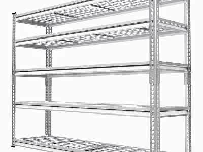 Heavy Duty Metal Wire Mesh Shelving Unit With Multiple Tiers For Efficient Storage Solution 3d model
