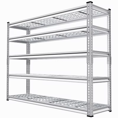 Heavy Duty Metal Wire Mesh Shelving Unit With Multiple Tiers For Efficient Storage Solution 3d model