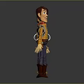 Woody Cowboy Toy Front And Back Views With Plaid Shirt Jeans Boots And Holster