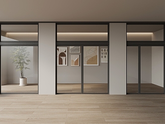 Folding door wooden folding door sliding door sliding door sliding door multi-link door 3d model