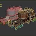 Two Industrial Railway Tank Cars In New And Rusty Conditions