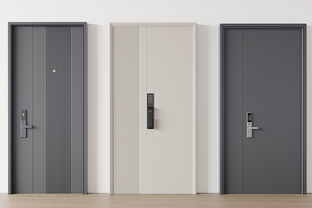 Modern door combination security door single door 3d model