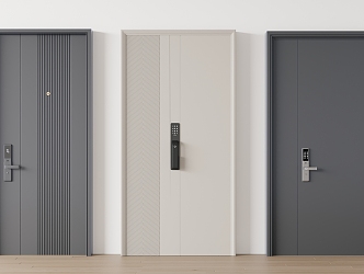 Modern door combination security door single door 3d model