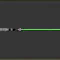 Futuristic Lightsaber Weapon with Green Laser Beam and Metallic Hilt Design