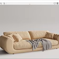 Modern double sofa multiplayer sofa 3d model