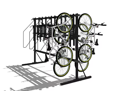 Outdoor Metal Bicycle Rack With Multiple Bicycles For Parking Storage 3d model