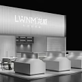 Modern LWMM Exhibition Hall Display Cabinets With Sleek Stands And Tables