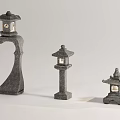 Landscape lamp garden lamp stone lamp stone clock 3d model