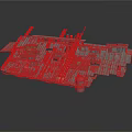 Industrial Structural Model With Metal Frames Multiple Platforms And Support Beams