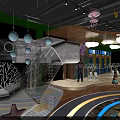 Disney Themed Mall Store With Cartoon Characters Toys Decorations Lighting And Kids Shopping Area