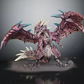 Detailed Fantasy Dragon Figurine Mythical Creature With Scaled Wings Spikes And Embers
