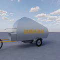 Yellow Bicycle With Open Silver Trailer And Modern Outdoor Functional Design