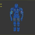 Futuristic Mechanical Robot Character With Camouflage Armor And Metallic Details
